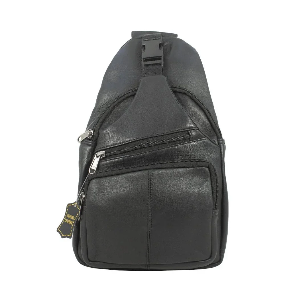 Genuine Leather Sling Backpack Crossbody Bag Shoulder Bag